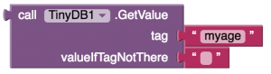 TinyDB my age value tag if not there