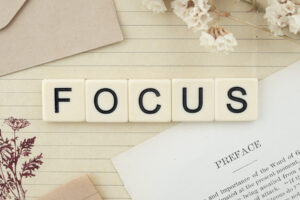 the word focus in tiles