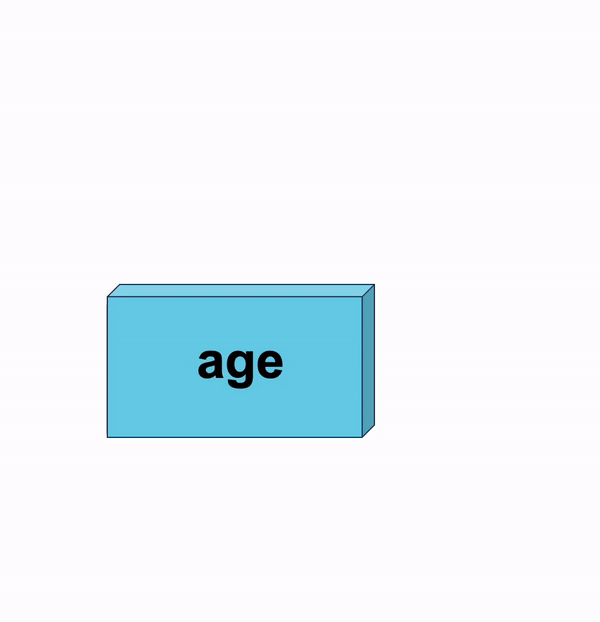 animation of variable being stored in a box