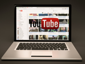 youtube displayed on a laptop
