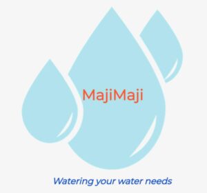 MajiMajji logo, water droplets