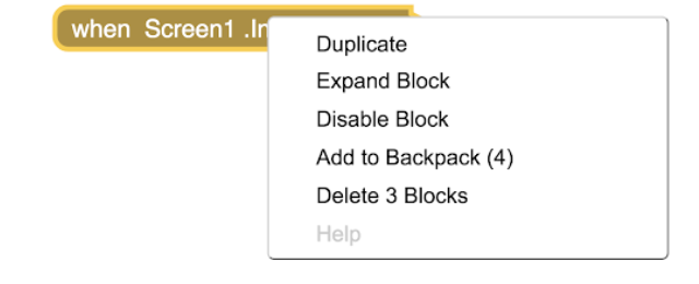 app inventor expanding a block