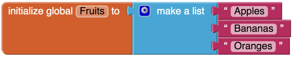 initializing a list in app inventor