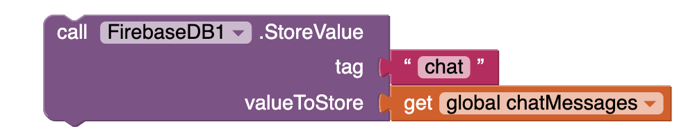 firebase storevalue block