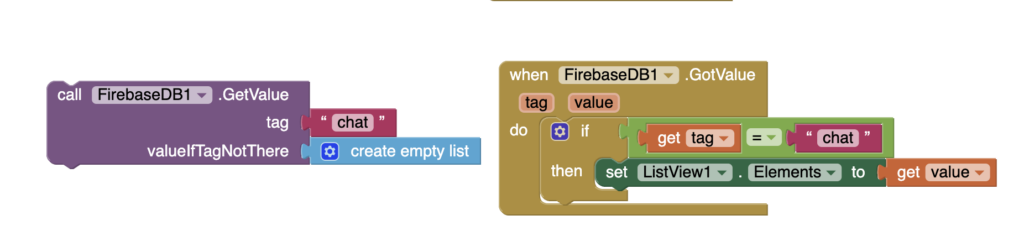 firebase get value and got value blocks