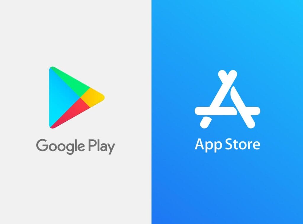 play store and app store logos