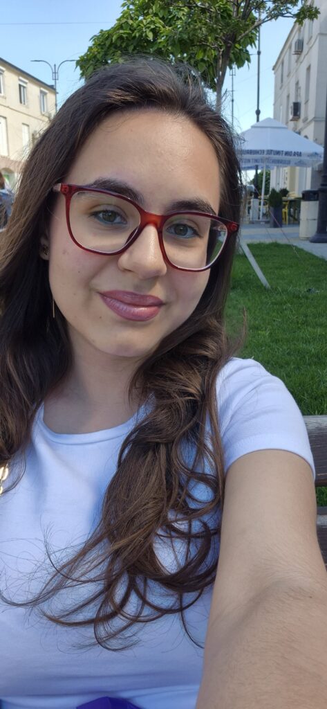 <strong>Maria Carina D.</strong></br>Romania</br>I am a 17-year-old high school student entering my third year, with experiences including winning 2nd Prize at the county stage of the National Romanian Language and Literature Olympiad (placing 5th out of 36 total participants), earning Best Code for a project I developed for a Python Hackathon, supporting students from my local community by partaking in a National Media Education program, and attending my first ever Code Camp, all in my second year. I’m passionate about gender equality, video game development, art, and exploring programming languages, and in my free time, I enjoy watching new shows/movies, reading, and biking!
