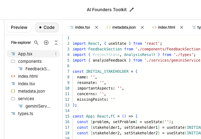 code behind aistudio
