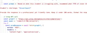 code for calling groq api